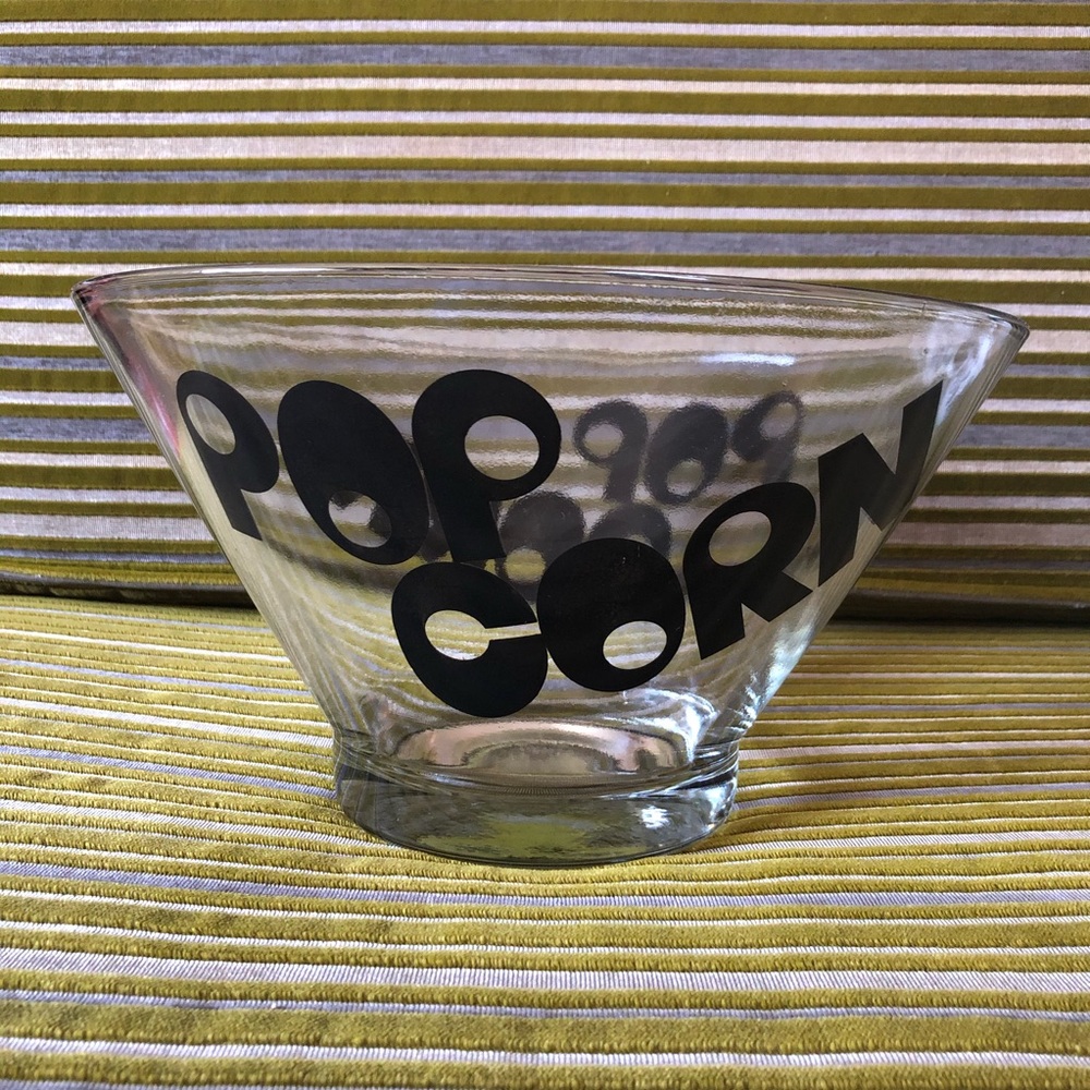 Vintage Glass Popcorn Bowl